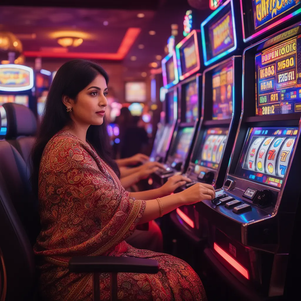 1333BED – Enjoy smooth and engaging slot gameplay for Bangladeshi users Confident Bangladeshi player focused on modern slot machines in a vibrant casino setting showcasing the immersive gaming experience at 1333BED